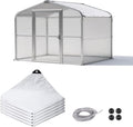 Klmnop Chicken Coop Cover, Waterproof 11.8 x 6 ft Chicken Coop Tarp Cover for Winter with Ball Bungees Cords for Large Coops, Walk-in Chickens Run Pen, Chicken Run(White)