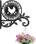 Personalized Chicken Coop Metal Sign with Hanging Basket Hook,Custom Farmhouse Wall Mount Plaque, Rustic Outdoor Chicken Coop Sign with Hen & Chicks Design,Farm Decor Accessory,Gift for Chicken Lovers