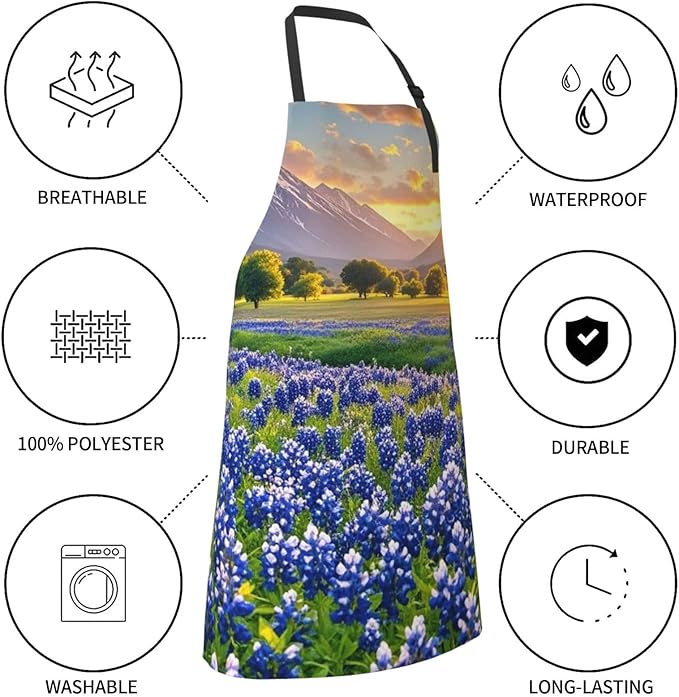 Waterproof Apron Adjustable Bib for Women Men Tractor farm Cooking Aprons Chef Bibs with 2 Pocket