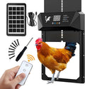 Large Size Automatic Chicken Coop Door Solar Powered,15.9"H x 12"L x 2.68"W,Aluminum Alloy Chicken Door with LCD Display,Timer & Light Sensor,4 Control Modes,Anti-Pinch Coop Door with Remote Control