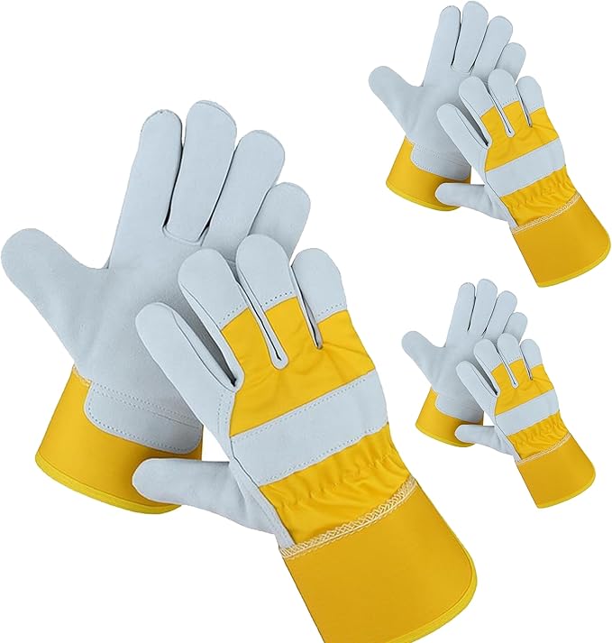 Daniel Smart Men & Women Goatskin Working Glove Lightweight Leather Safety Gloves for construction, gardening outdoor Work