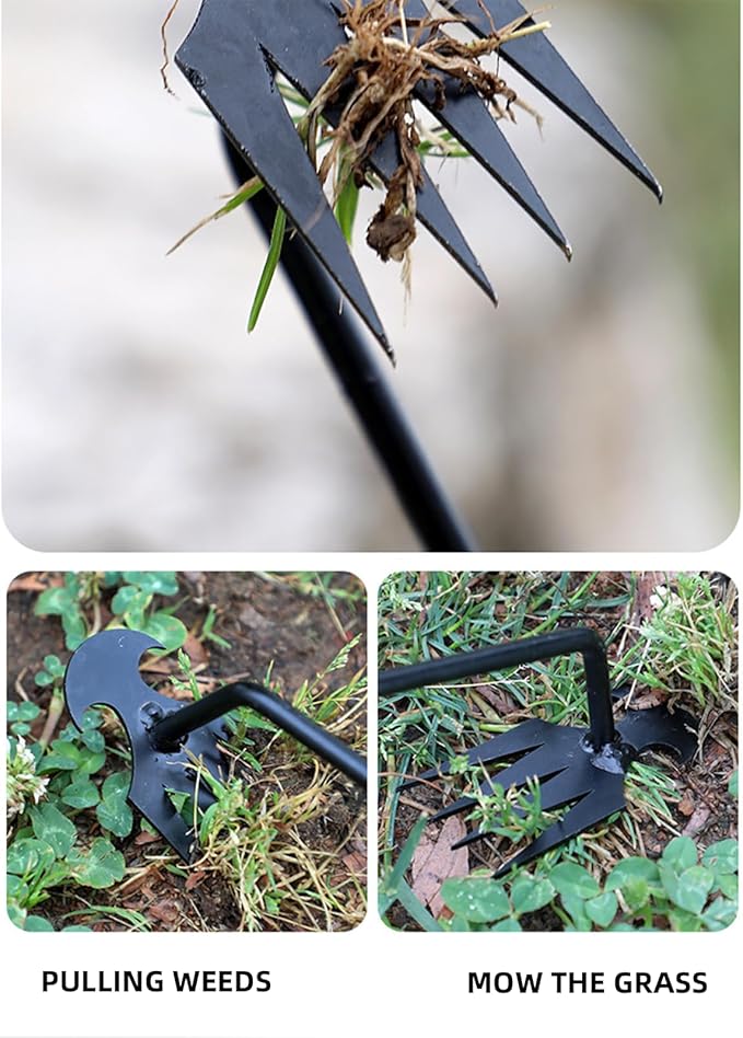 Weed Puller Tool, New Weeding Artifact Uprooting Weeding Tool, 4 Teeths Hand Weed Removal Tool for Vegetable Gardening Backyard Farm Planting and Weeding- 2 PCS