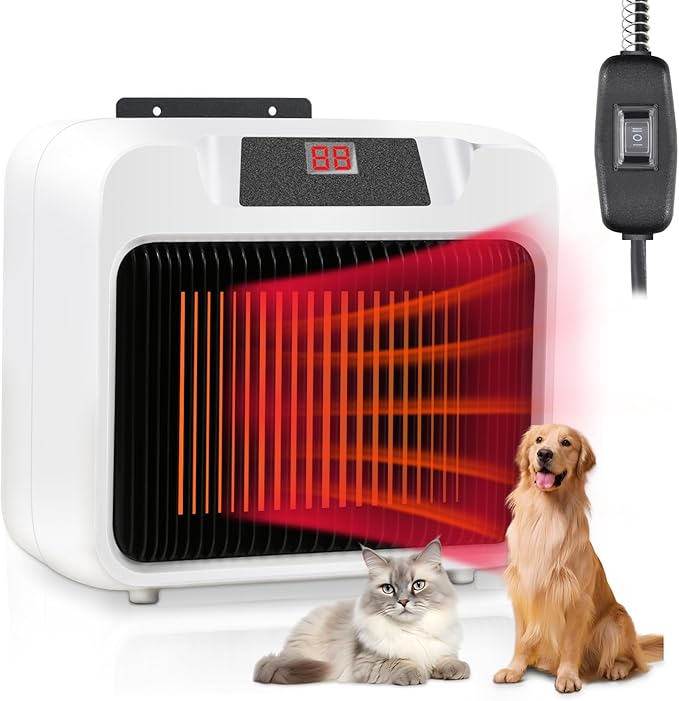 Dog House Heater with Smart Thermostat 300W/600W Chicken Coop Heater for Outdoor/Indoor Winter