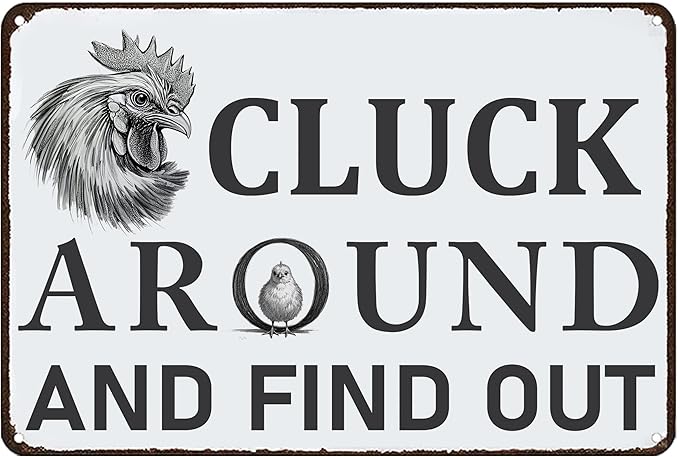 Funny Chicken Coop Signs Chicken Decor Tin Signs Chicken Signs for Home Yard Garden Farm Kitchen Farmhouse Decor (8 X 12) Inch