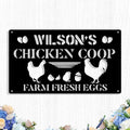 Custom Chicken Coop Metal Sign, Personalized Chicken Coop Sign for Outside, Custom Metal Hen House Farm Signs, Chickens Hen House Farmhouse Wall Art Decor