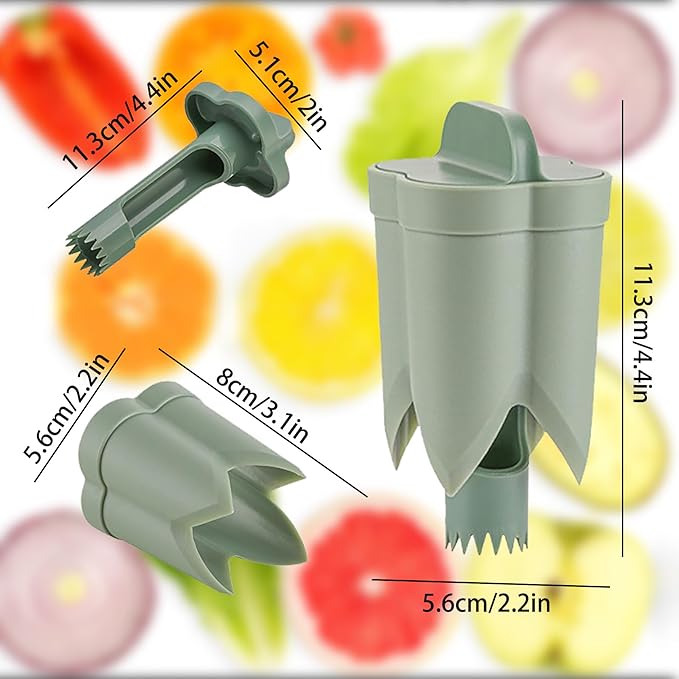 Pepper Seed Corer Remover - 2025 Upgraded 2-in-1 Bell Pepper Cutter & Deseeder: Effortlessly Streamline Your Kitchen Prep for Faster, More Efficient, & Hassle-Free Meal Prep (2, Green)