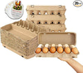 Reusable Pulp Egg Carton,12-Count Storage Container, Farm Fresh Egg Holder for Countertop, Chicken Egg (20, brown, 2 * 6)