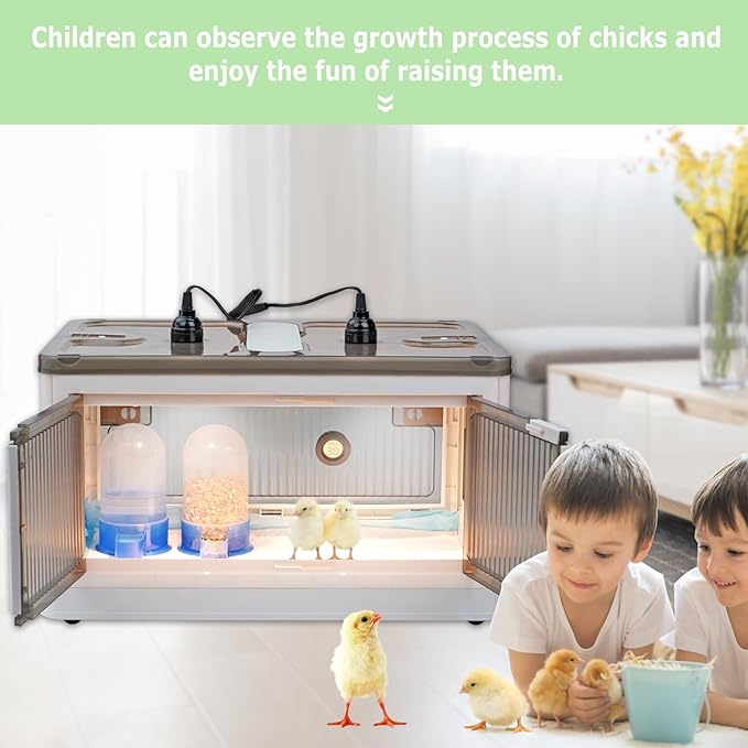 Chicken Brooder Box for Chicks Brooder Heater Chicks Warmer Brooder Plate Kit Chicken Brooder Box Tent Pen with Thermometer for 15 Ducks Bedding Indoor Quail Brooder (20”x14.17”x11.81” White)