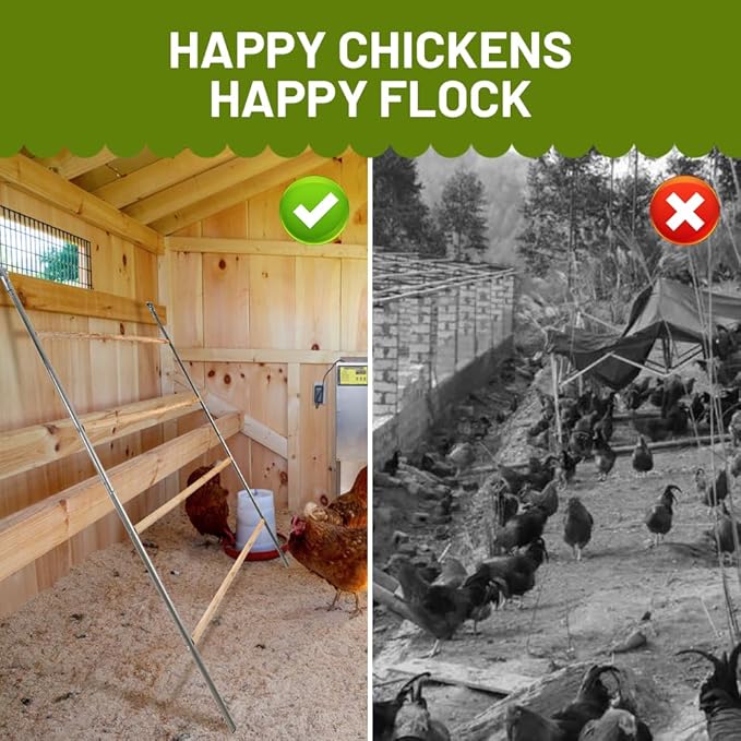 Yeeoy Chicken Perch Stand for Chicken Coop, Chicken Roosting Ladder Sturdy Roosting Bars for Adult Chickens, Chicken Toy and Coop Accessory Perfect for Backyard Poultry