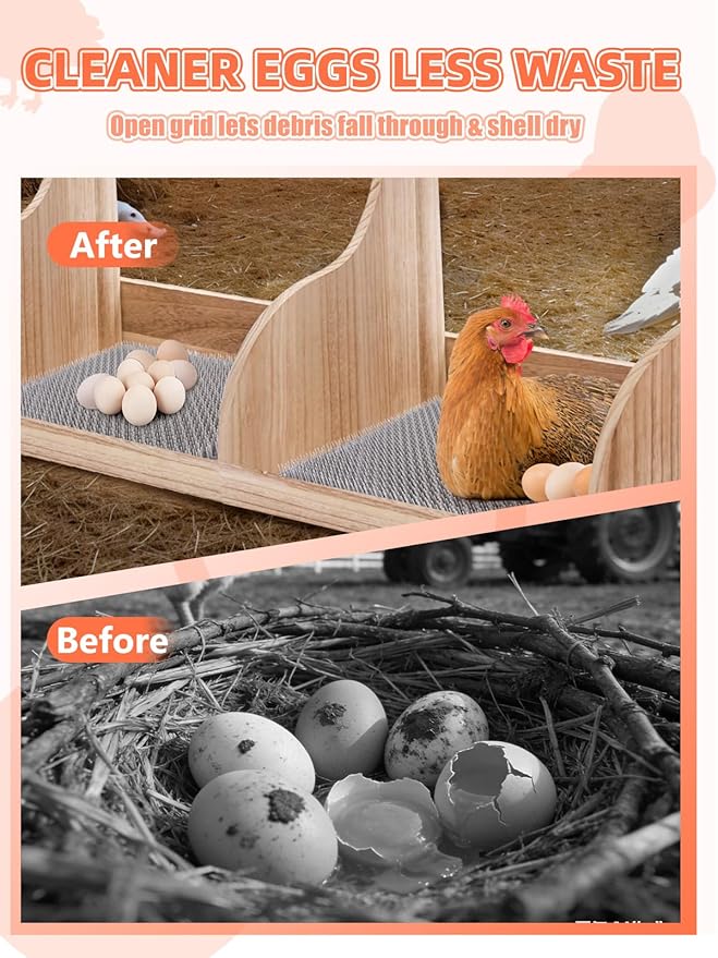Kalolary 6 Pack Washable Chicken Nesting Pads for Chicken Coop, Silicone Nesting Box Pads for Chickens Bedding, Reusable Chickens Coop Accessories for Hens Laying Eggs, Easy to Clean