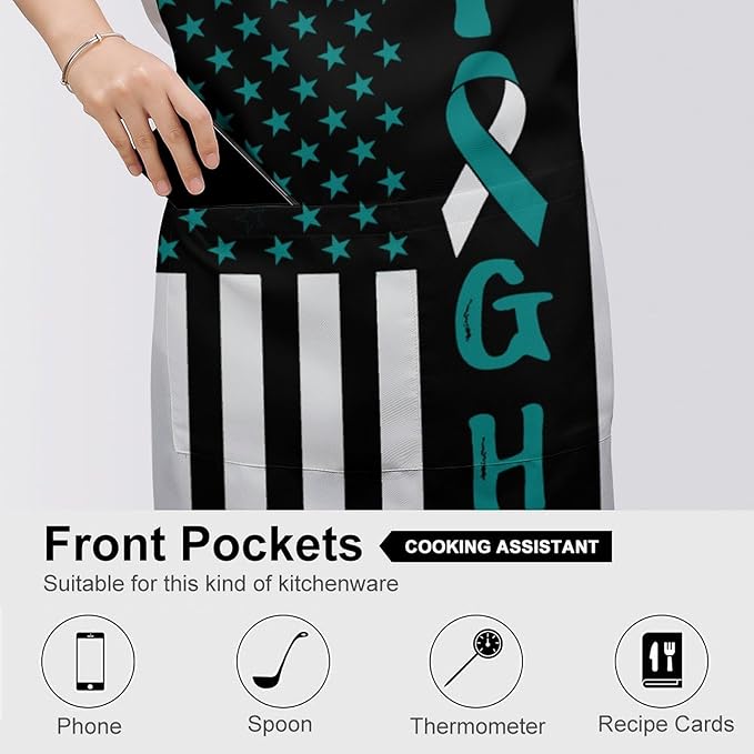 Bahamas Map Flag Apron,Waterproof Unisex Adult Aprons with Pockets Kitchen Baking Aprons