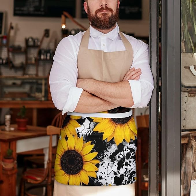 Unisex Half Waiter Waist Short Apron Waterproof Chef Works Waitress Aprons