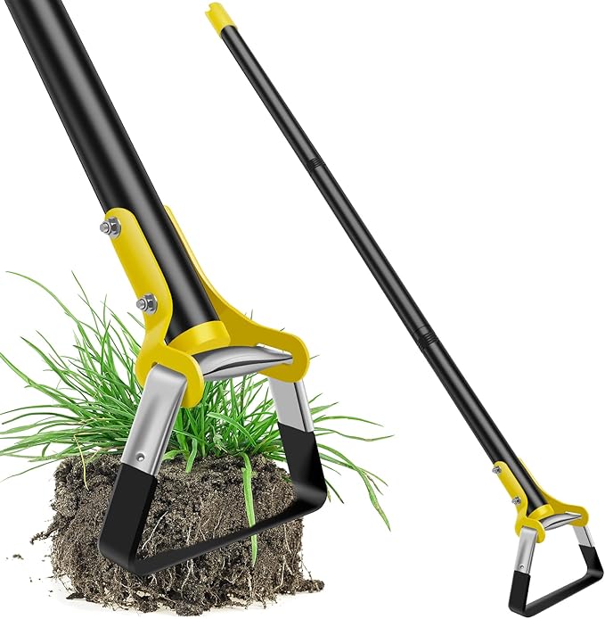 Garden Hoe Tool 1.2/1.6M Stainless Steel Incisive Stirrup Loop Hoe with Triangle Head and Long Handle Ergonomic Weeding Tool for Backyard Courtyard Vegetable Farm Planting .(3 Sections 1.2m)