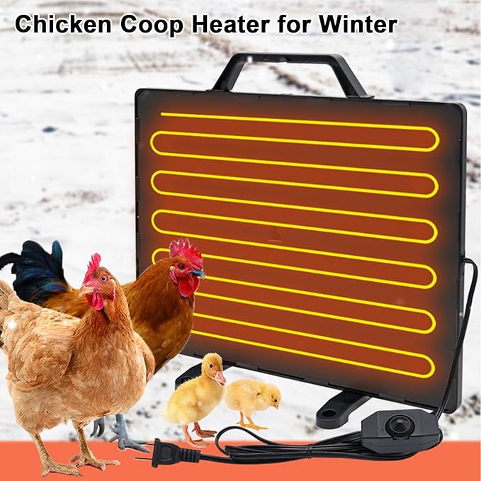 PINNKL Chicken Coop Heater, Chicken Coop Heater for Winter, 160W Radiant Heat Panel Energy Efficient Safe Design Warmer for Chicken Coop Chick Kitten Puppy Pets