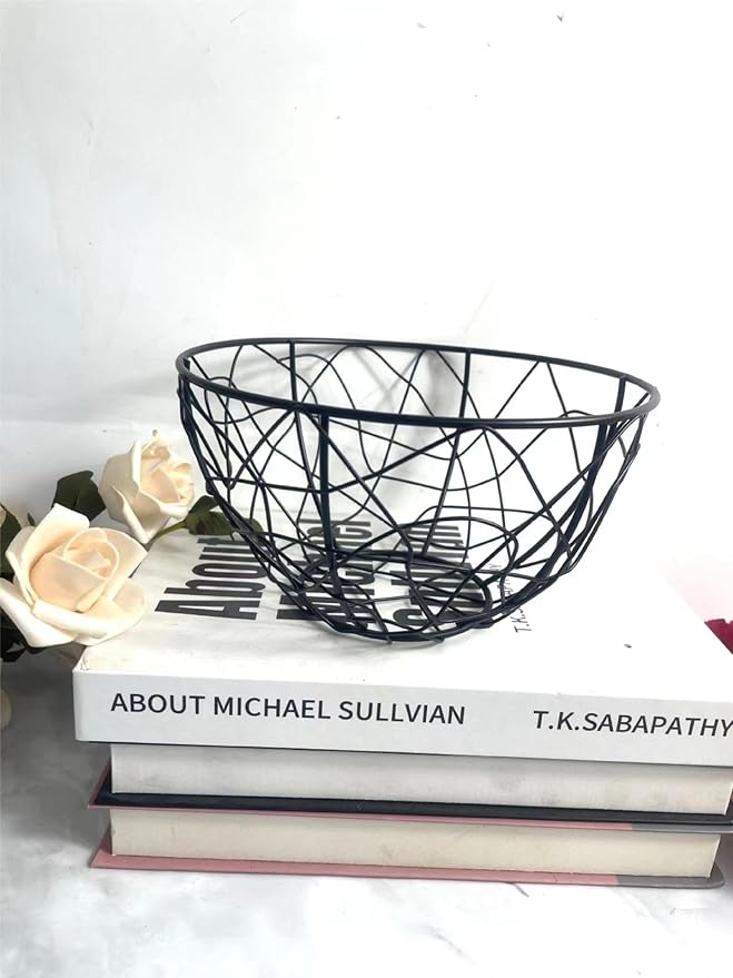 Chicken Wire Egg Basket Egg Holder Farmhouse Rustic Vintage Rooster Decor Chicken Shaped Egg Basket Fruit Storage Wire Basket For Collecting And Countertop Storing Egg (Black B)