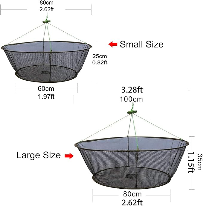 Foldable Fish Catching Net, Hand Cast Cage for Shrimp and Crab