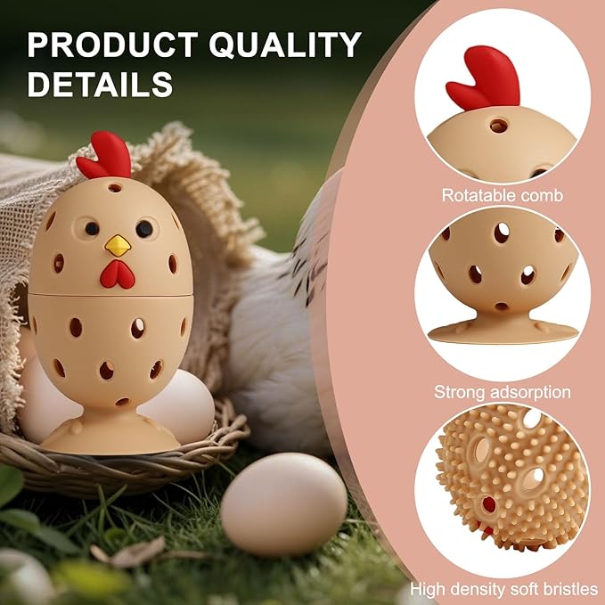 Silicone Egg Cleaner for Fresh Eggs, Vegetable and Fruit Scrubber Tool Reusable Cleaning Brush for Egg Washer (Bronze)