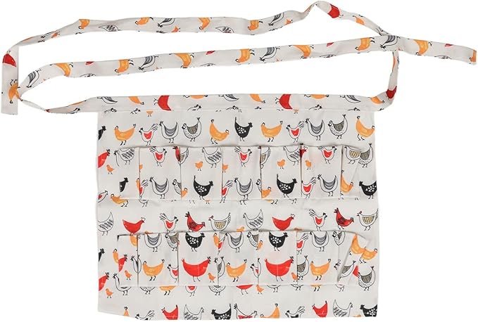 Eggs Collecting Apron for Chicken Hens Duck Goose, Adult Style L with 12 Pockets, Hands Free Egg Gathering Apron for Farm Kitchen Use, Strong Cloth Material for Safe Egg Storage (Type 7)