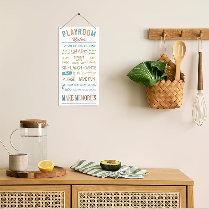 Decorative Wooden Sign, Modern Playroom Decor, 30" x 15", Funny Theme, Wall Mount, Perfect for Home, Living Room, Bedroom, Kitchen, Office, Outdoor