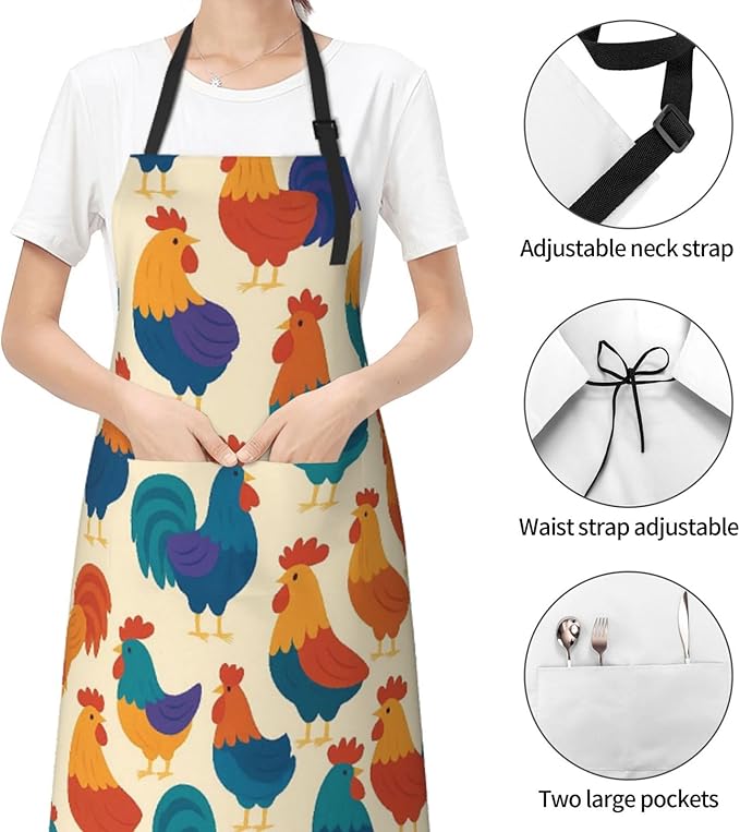 Serene Swan In Stream Adjustable Waterproof Apron Work Cooking Apron With Pockets For Men Women