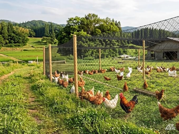 Poultry Netting 25x100 FT Fence for Chicken Coop and Garden Protection Predator Proof, Easy Install for Rabbits and Small Animals