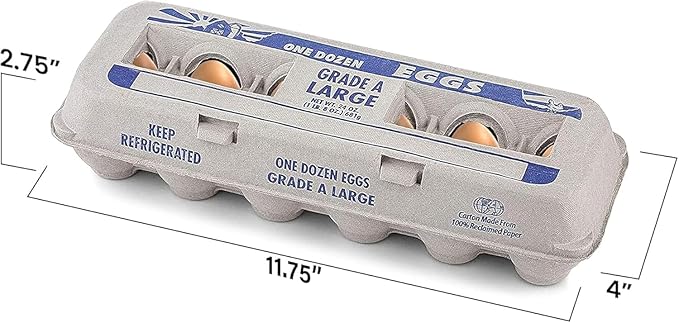 MT Products Printed Empty Egg Cartons Holds 12 Eggs - Cardboard Crate for Eggs (Pack of 250) - Made in USA