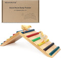 Rainbow Chicken Perch and Ramp Trainer, 2 in 1 Sturdy Wooden Chicken Roosting Bar, Baby Chick Toys for Brooder, Chicken Coop Accessories, for Small Animal, No Assemble