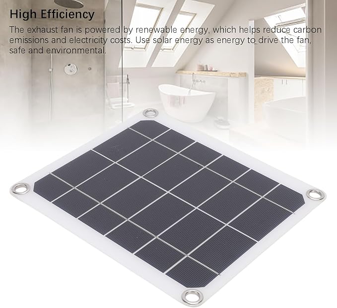 10W Monocrystalline Solar Exhaust Fan Kit, Solar Powered Ventilation for Chicken Coop Greenhouse Pet House, Zero Electricity Cooling Fan for Outdoor Shed