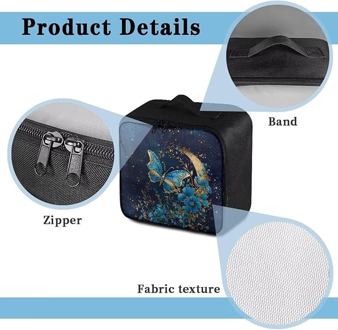 Rnyleeg Portable First Aid Kit College Medical Kit for Dorm Emergency Medical Trauma Bag Home Car Camping Hiking First Aid Bag Empty Floral Butterfly Moon Print