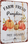 Farm Fresh Pumpkins Retro Vintage Metal Tin Sign Iron Poster for Indoor & Outdoor Home Farm Coffee Kitchen Wall Decor Fall Decor 8X12 Inches
