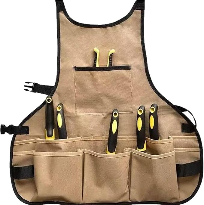 Garden apron waterproof multi-pocket auto mechanic overalls for outdoor pruning, harvesting and weeding