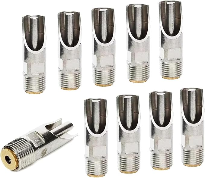 Pack of 10 Stainless Steel NPT 1/2" Automatic Pig Nipple Drinker for Sows Piglets Drinking