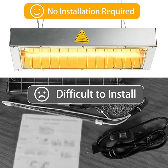 600W Chicken Coop Heater Lamp, Large Brooder Heat Lamp for Chickens, Adjustable Temp and Height, No Assembly Heater for Chicks Pets Livestock, 2 Pack