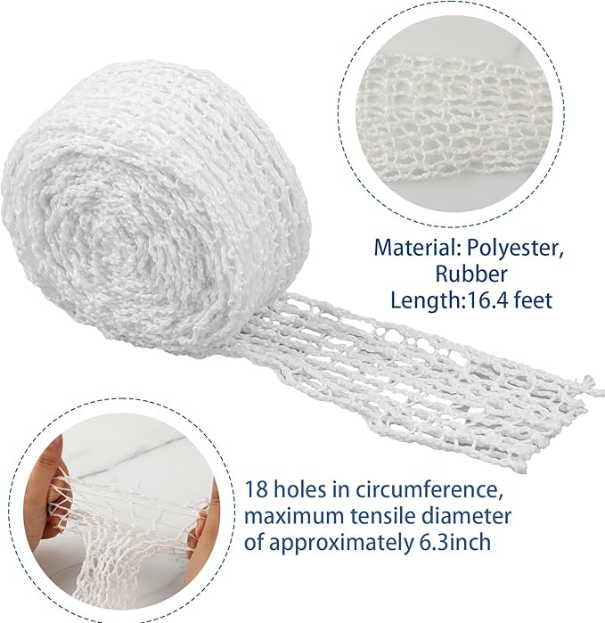 Meat Netting, 16.4ft Butchers Twine for Cooking Meat, Butchers Twine Roll Size 18 Meat Netting Smoked Meat Poultry Ham Beef Netting for Cooking, Sausage Making