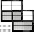 Yuzzy Shed Windows 2 Pack, Chicken Coop Windows 36" x 36" with Tempered Glass and Fiberglass Screen, Flush Mounted Small Window for Shed, Barns, Playhouse, Household, Garage (Black)