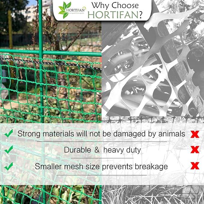Temporary Fence Plastic Mesh Fencing, 4FT x 65FT Garden Bird Netting Safety Fence Snow Fence, Construction Fencing for Deer, Pet, Rabbits, Chicken, Dogs, Animal Barrier, Green