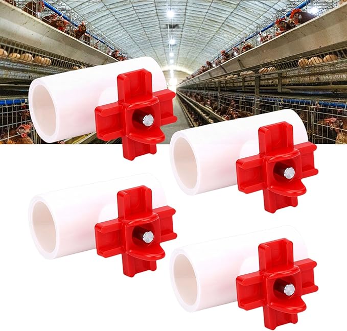 Aramox 10PCS Chicken Waterer Nipples, Automatic Poultry Drinking System Leakproof Design with Tee Fittings, for Chickens and Chicks