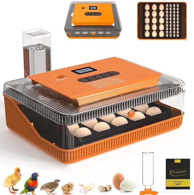HOWOOIUA 25 Egg Incubator with Automatic Turning & Digital Display, Temperature Control Humidity Monitor with Countdown Timer, 3-in-1Incubator for Hatching Chicken, Duck, Quail, Goose Eggs