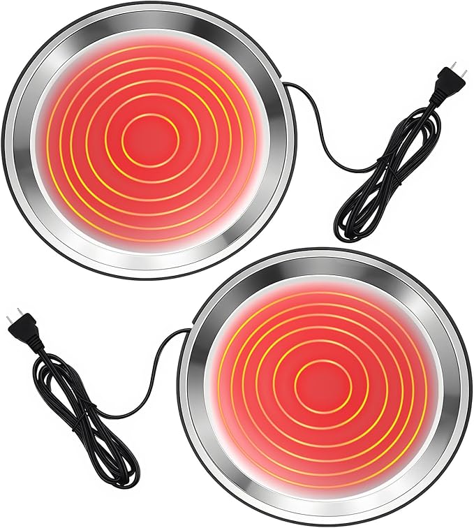 2 PCS Chicken Water Heater for Winter 110V 38W Poultry Drinker Heater Base Surface Temperature can Reach About 140 Fahrenheit Degree Chicken Waterer Electric Deicer Heated Base(Black)