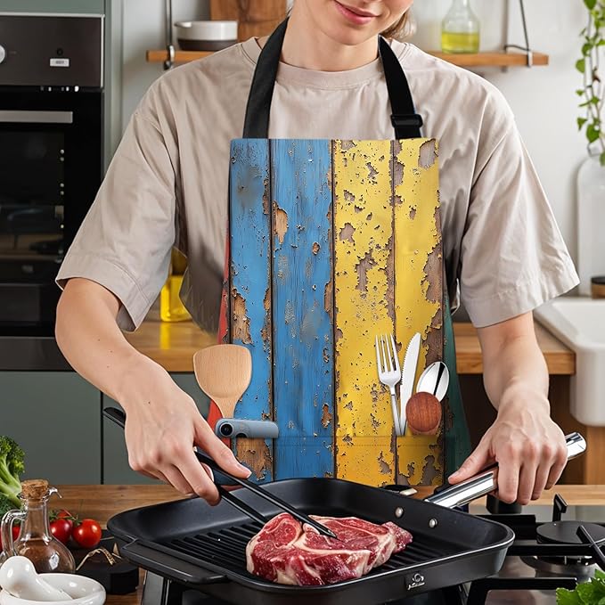 Apron Adjustable Waterproof with Two Deep Pockets Wowen men for Summer BBQ Pool Parties & Resorts