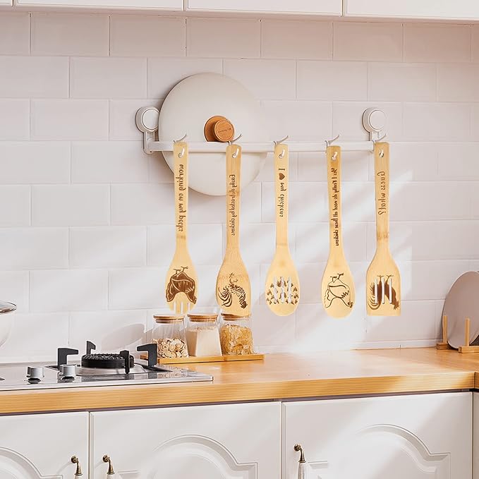 Chicken Wooden Spoons for Cooking Mothers Day Chicken Decor Chicken Kitchen Accessories Rooster Kitchen Decor Farmhouse Chicken Stuff Mothers Day Chicken Gifts for Women