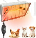 Chicken Coop Heat Lamp Carbon Fiber Tube,Adjustable 2-Level Temperature Brooder Heater Lamps for Chicks,Hanging Chicken Warmer for Livestock Dog Kennel,Cat House,Rectangle 175W/275W