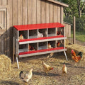 Metal Chicken Nesting Boxes, Roll Away Egg Collection with Lid Cover to Protect Eggs, Easy Clean Ventilated Design for Chicken Coop, Hen Roosting Boxes for Laying