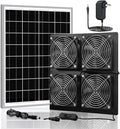 Solar Exhaust Fan, 25W Powerful Solar Fan for Chicken Coop, Easy Installation, Weatherproof, Ventilate Your Chicken Coop Shed Greenhouse Dog House with Zero Electricity Cost