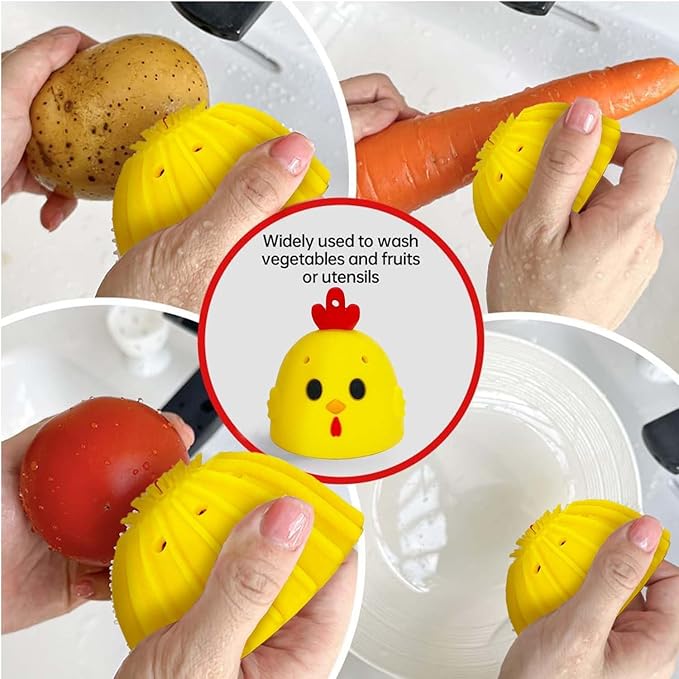 Fresh Egg Washer Fresh Egg Silicone Egg Washer Fresh Egg Reusable Egg Washer Multifunctional Vegetable/Egg Brush Simple and Convenient Easy to Clean (Pink)