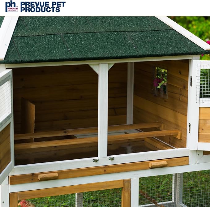 Prevue Pet Products 4701 Chicken Coop with Herb Planter, Natural/White