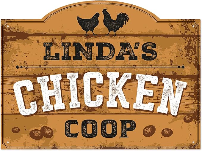 Personalized Chicken Coop Sign, Custom Name Farmhouse Backyard Décor For Sign, 18x24 Inches, Rust Free .063 Aluminum, Fade Resistant, Made in USA by Sigo Signs