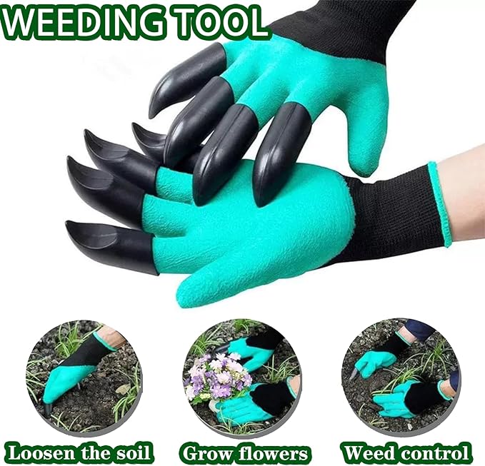 Stainless Weeding Artifact Uprooting Weeding Tool, Stainless Steel Forged Weed Puller 4 Teeth Dual Purpose Weeder, Standup Weed Root Pulling Tool and Picker for Backyard Farm Planting (Black 2Pcs)