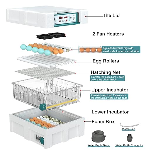 Incubators for Hatching Eggs 120, Chicken Egg Incubator with Automatic Egg Turning and Humidity Display, Temperature Control with 5 Automatic Incubation Modes, Incubation Day Counter