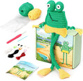Totiro Crochet Kit for Beginners, Long-Legged Frog Amigurumi Starter Kit, Easy DIY Craft Set with Step-by-Step Video Tutorials, Animal Crochet Pattern Learning Kit for Teens Adults Birthday Gift